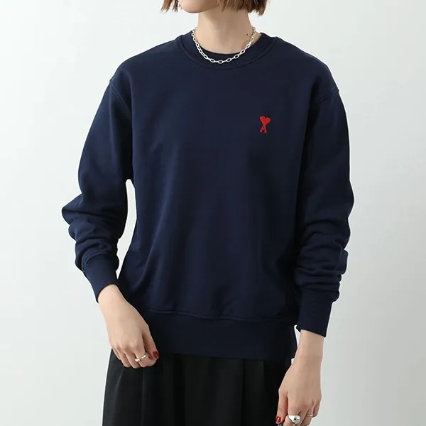 アミ パリス スウェット トレーナー コピー BFUSW001.730 レディース ハートロゴ スモール刺繍 トレーナー コットン カラー3色