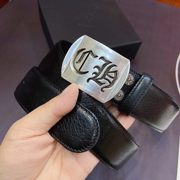 絶対欲しい!クロムハーツ ミリタリーバックル コピー CH 3.8cm 黒 レザーベルト Kue19056