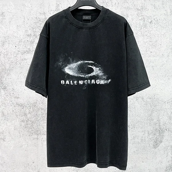 バレンシアガ メンズ Washed Crayon Loop ブラック Tシャツ 偽物 76423590