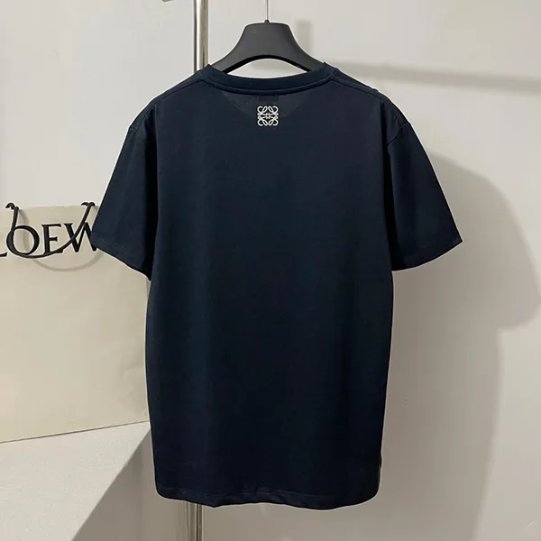 ロエベ プリント コットン混 ジャージー Tシャツ スーパーコピー ネイビー loi42164