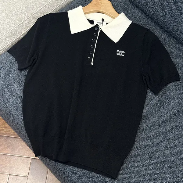 【大特価】セリーヌ カシミア＆コットン ポロ セーター Ceo02894