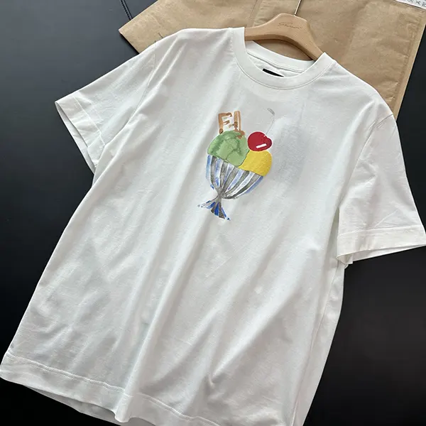 ブティック♪ フェンディ ホワイト コットン Tシャツ スーパーコピー fep90993