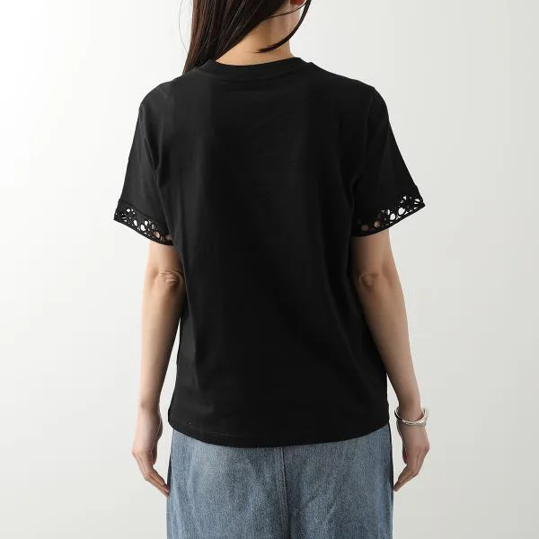 モンクレール Tシャツ 8C00025 89AUO レディース 半袖 コットンジャージー カットソー クルーネック マクラメ編み