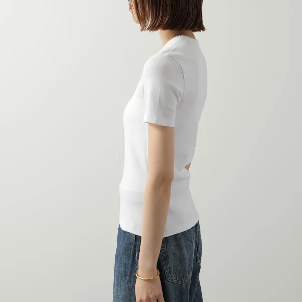 セリーヌ Tシャツ Triomphe トリオンフ RX0IX1407.01MA レディース 半袖 カットソー クルーネック ロゴ 刺繍 リブ編み コットンジャージー カラー2色