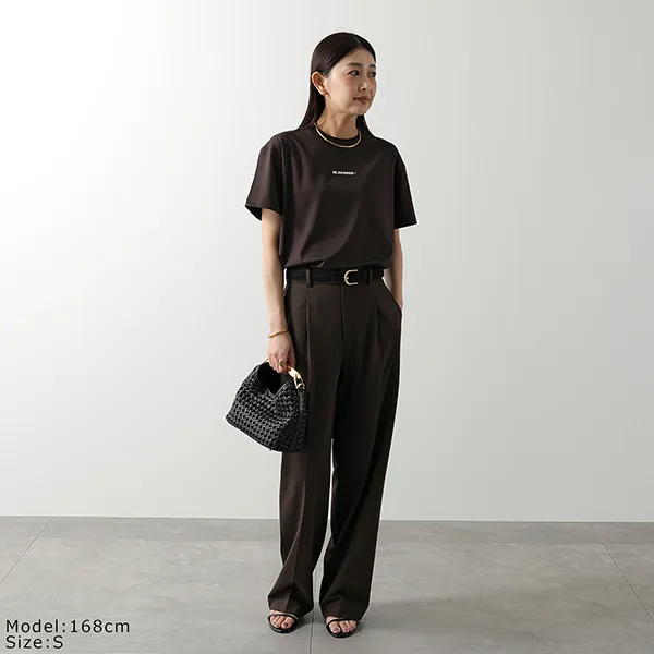 ジルサンダー プラス Tシャツ J40GC0149 J20033 レディース 半袖 カットソー ストレッチ クルーネック ロゴT