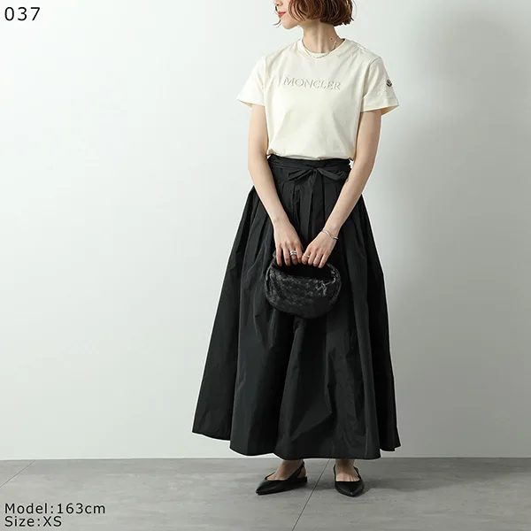 モンクレール 半袖 Tシャツ 8C00008 89AUO レディース コットン クルーネック 刺繍ロゴ レギュラーフィット