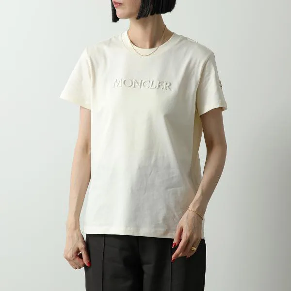 モンクレール 半袖 Tシャツ 8C00008 89AUO レディース コットン クルーネック 刺繍ロゴ レギュラーフィット