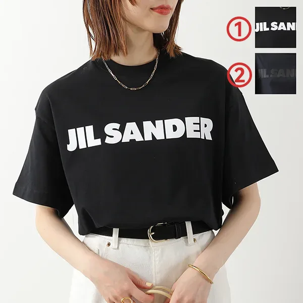 ジルサンダー Tシャツ J02GC0140 J20349 レディース 半袖 カットソー ロゴT コットン クルーネック カラー2色