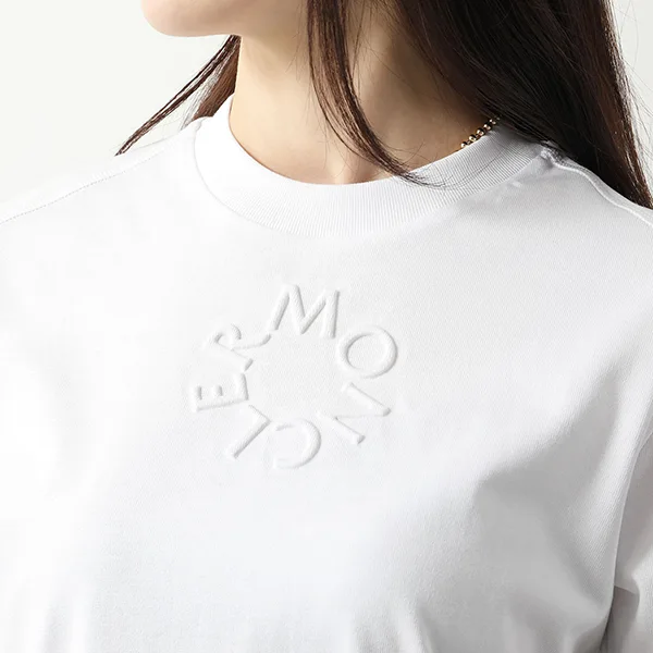 モンクレール マットブラック Tシャツ 8C00002 89A17 レディース 半袖 カットソー ロゴT クルーネック カラー2色