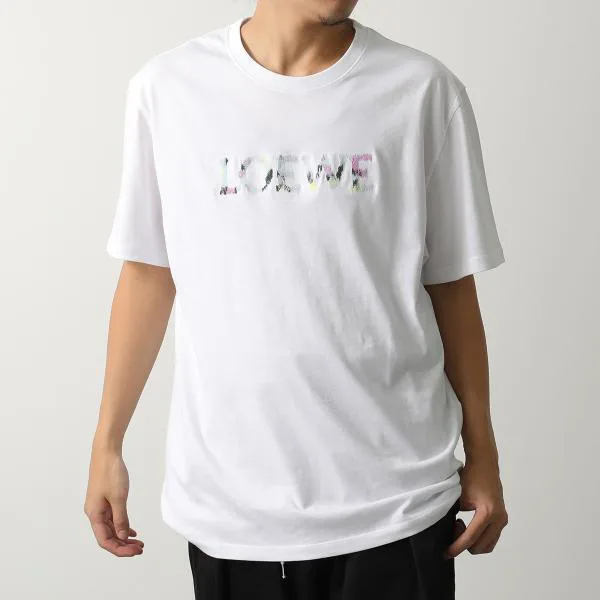 ロエベ 半袖 Tシャツ H526Y22XCM レディース ロゴ刺繍 クルーネック カットソー コットン