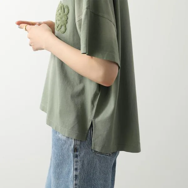 ロエベ Tシャツ S616Y22X81 レディース 半袖 カットソー コットン アナグラム刺繍 クルーネック カラー2色