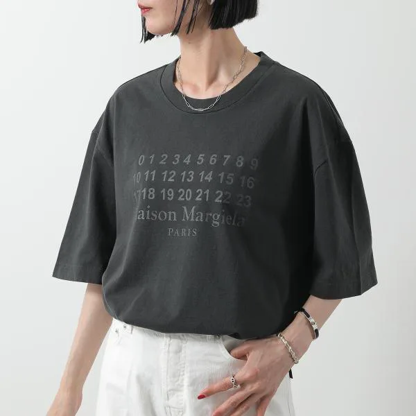 メゾンマルジェラ Tシャツ S50GC0716 S24567 レディース ナンバリングロゴ 半袖 カットソー オーバーサイズ