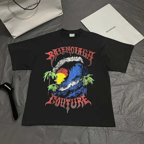 【バレンシアガ】プリント コットンジャージー Tシャツ コピー bad15680