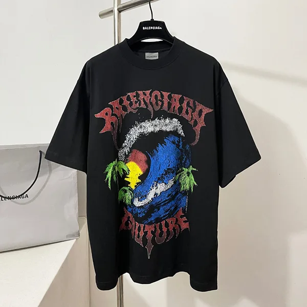 【バレンシアガ】プリント コットンジャージー Tシャツ コピー bad15680