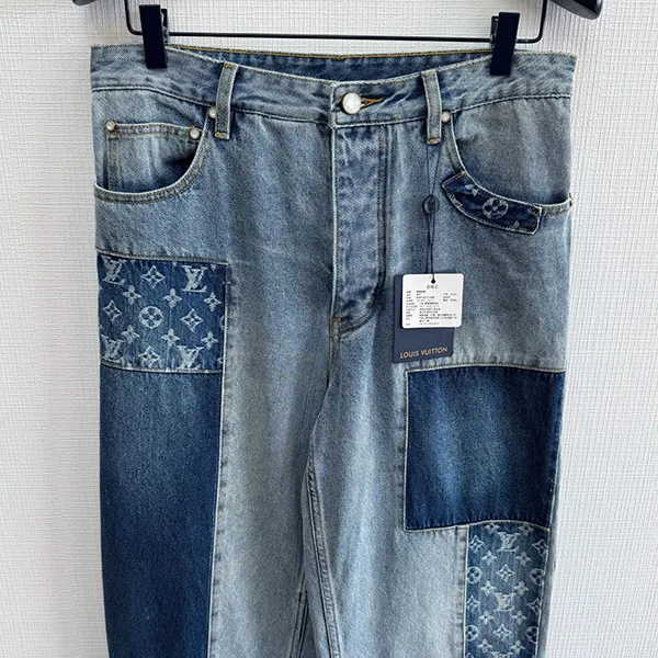 洗練を纏う【ルイヴィトン】パッチワーク デニムパンツ コピー 1AKCO
