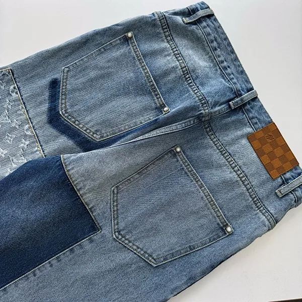 洗練を纏う【ルイヴィトン】パッチワーク デニムパンツ コピー 1AKCO
