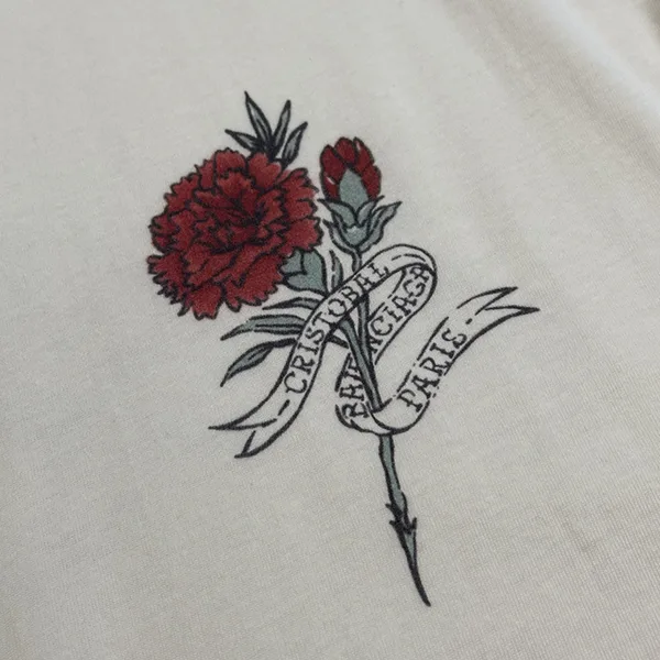 注目★バレンシアガ メンズ オーバーサイズ Tattoo Tシャツ クリーム bab00822