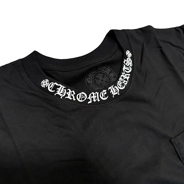クロムハーツ ネックロゴ ショートスリーブ ティー ポケット Tシャツ クルー Kul44671