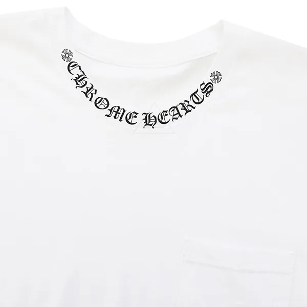 クロムハーツ ネックロゴ ショートスリーブ ティー ポケット Tシャツ クルー Kul44671