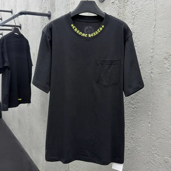 ★安心 クロムハーツ オリーブ スクリプト ロゴ Tシャツ N級品 ブラック Kuv21192