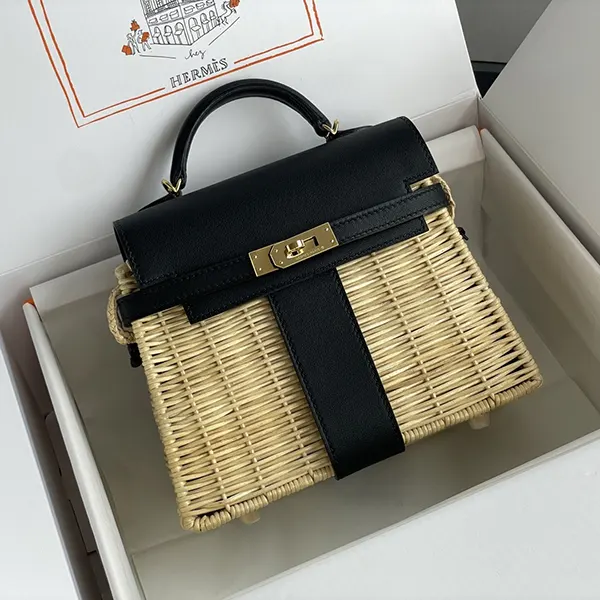 お洒落 エルメス ケリーピクニック ノワール/S金具 ert51403