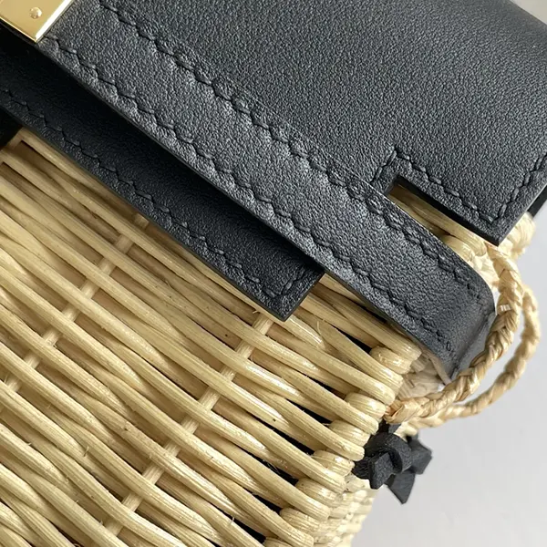 お洒落 エルメス ケリーピクニック ノワール/S金具 ert51403