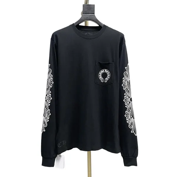 クロムハーツ クラシック ホースシュー ロゴ ロングスリーブ Tシャツ スーパーコピー Kus23934