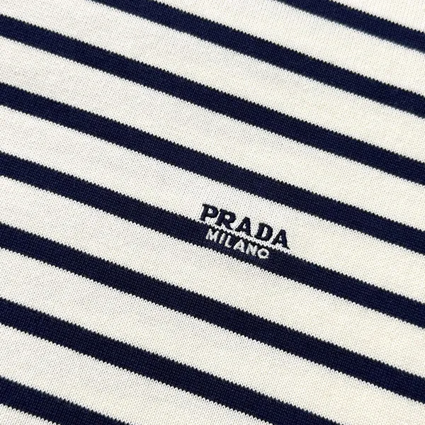 プラダ☆ストライプ柄 クルーネック Tシャツ スーパーコピー pua85602