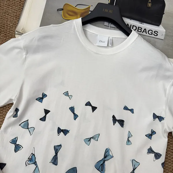 【映えるリボン柄】ディオール Dioriviera オーバーサイズ Tシャツ スーパーコピー 643T12A4506