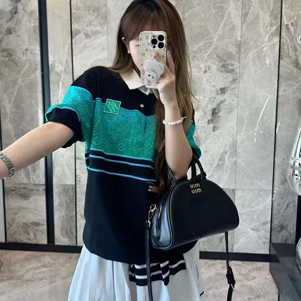 【ルイヴィトン】MNG ジャカード コットン ポロシャツ