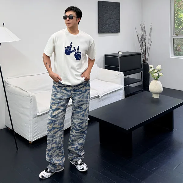 お洒落パンツ【ルイヴィトン】モノグラム デニムスケートパンツ