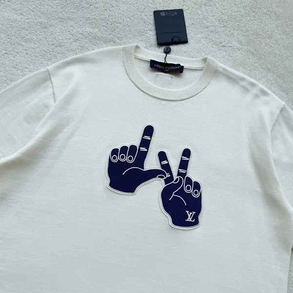 【お洒落LVハンドサイン】ルイヴィトン クルーネックTシャツ コピー