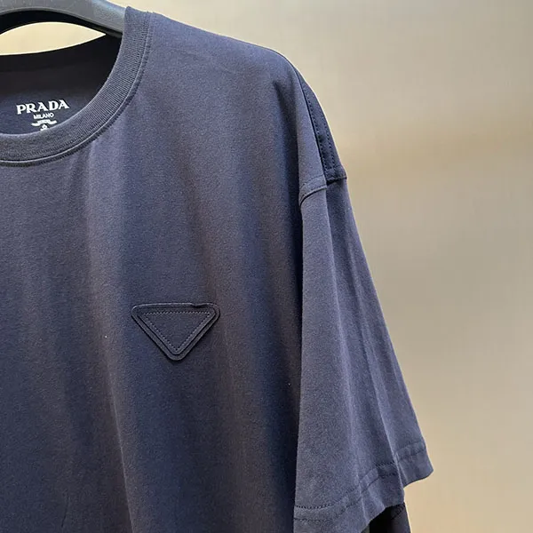 プラダ コットン Tシャツ スーパーコピー★ネイビー UJN852_13CC