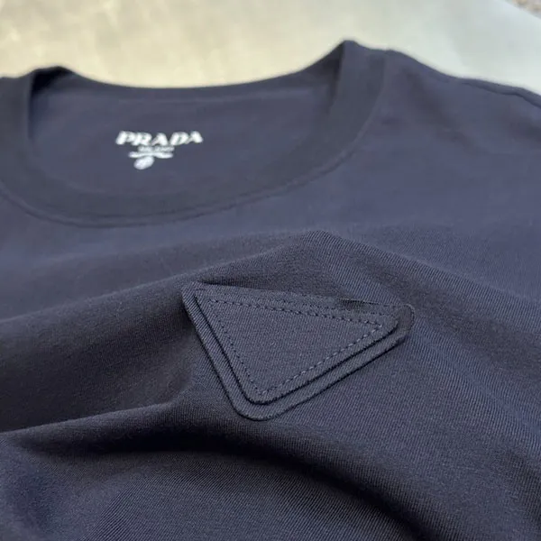プラダ コットン Tシャツ スーパーコピー★ネイビー UJN852_13CC