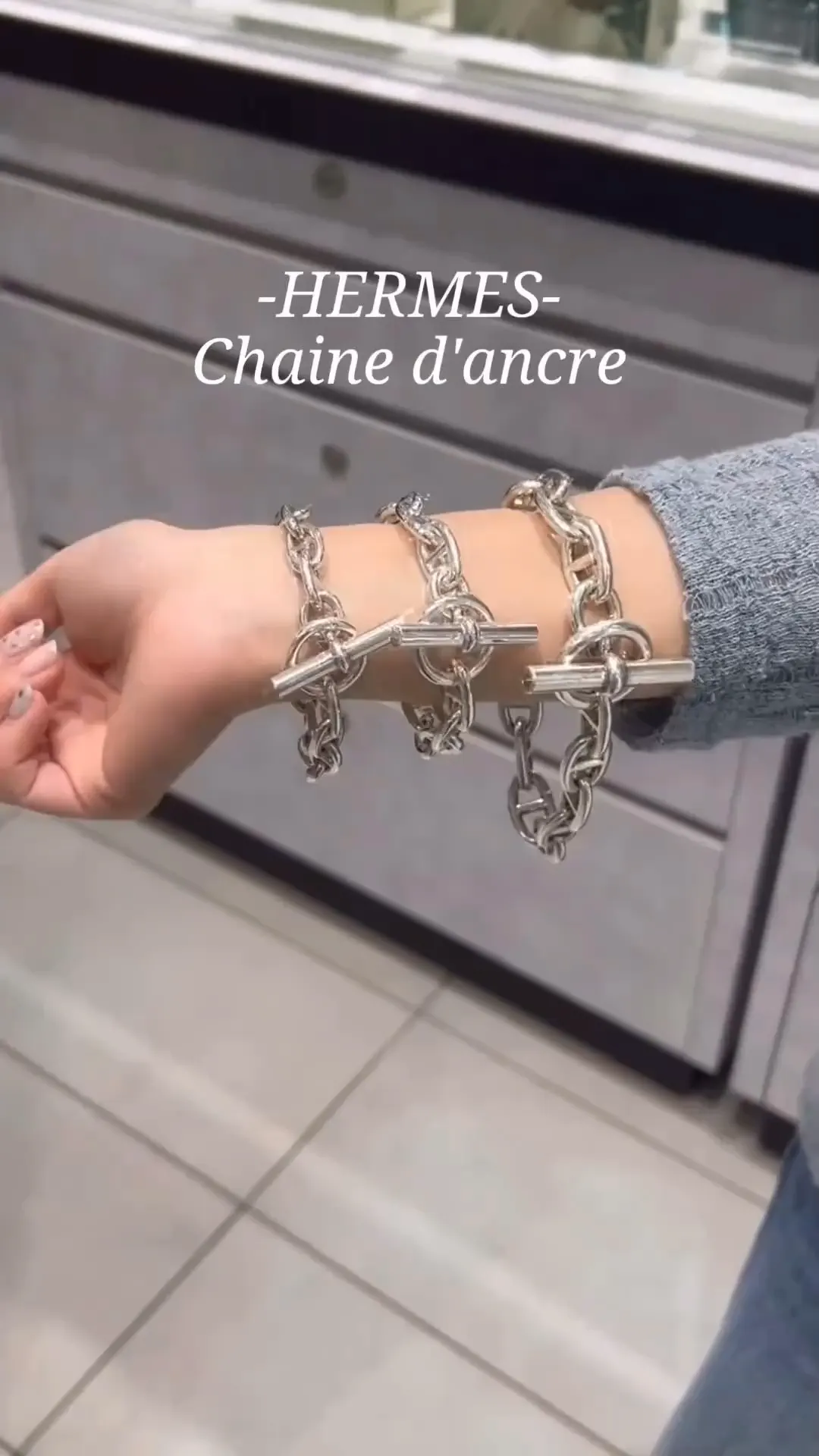 大人気！エルメス シェーヌダンクル 偽物 シルバーブレスレット