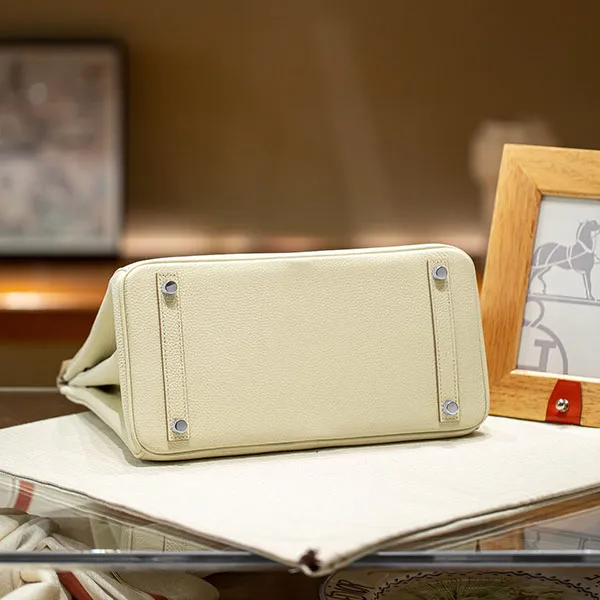 エルメス バーキン 30 スーパーコピー トートバッグ マッシュルーム色 シルバー 金具