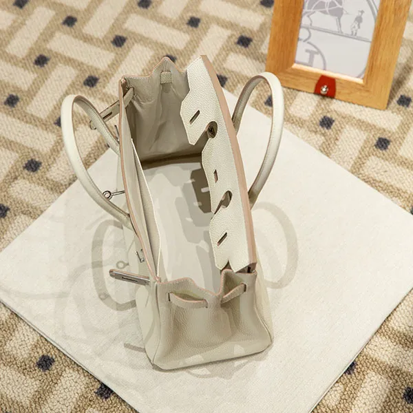 エルメス バーキン 30 スーパーコピー トートバッグ マッシュルーム色 シルバー 金具