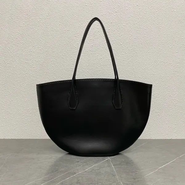 ザ・ロウ Alger レザー トートバッグ 偽物 ダークブラウン