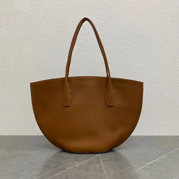 ザ・ロウ Alger レザー トートバッグ ダークブラウン