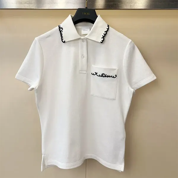 ★日本完売★ディオール エンブロイダリー 半袖 ポロシャツ スーパーコピー ピケ 643T45X4957_X0150