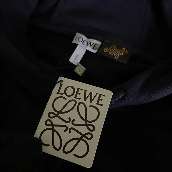 ロエベ アナグラム刺繍 コットンフーディー パーカー スーパーコピー ネイビー