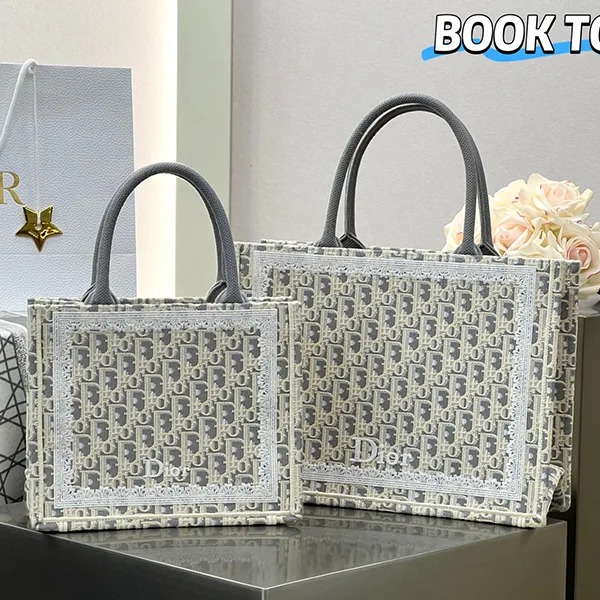 【洗練された印象☆】ディオール Book Tote バッグ ミディアム M1354PEHT