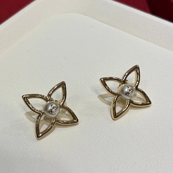 【上品華やか♪】ルイヴィトン LVパーリーフラワーピアス M03531